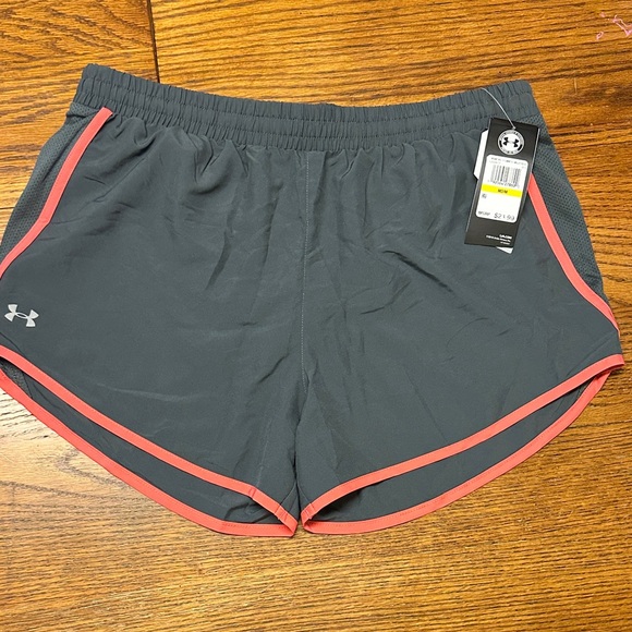 Under Armour Pants - Under Armour Women's Gray and Pink Athletic Shorts